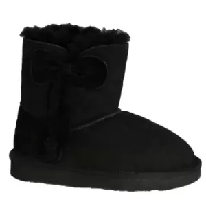 Eastern Counties Leather Childrens/Kids Coco Bow Detail Sheepskin Boots (6 Child UK) (Black)