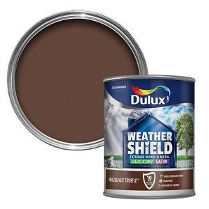 Dulux Weathershield Exterior Quick Dry Hazelnut Truffle Satin Paint 750ml