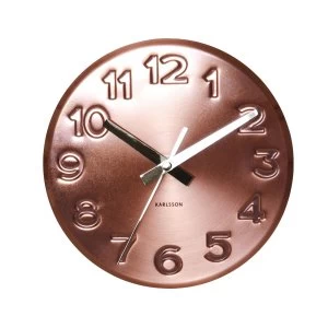 Karlsson Engraved Wall Clock - Copper