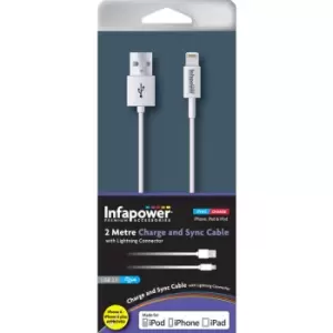Infapower Infrapower Apple Lightning To USB 2.0 Cable 2M - White
