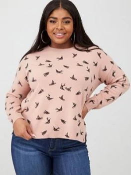 Oasis Curve Tajo Bird Shirt - Natural, Size 24, Women