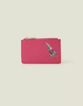 Accessorize Womens Embroidered Rocket Card Holder