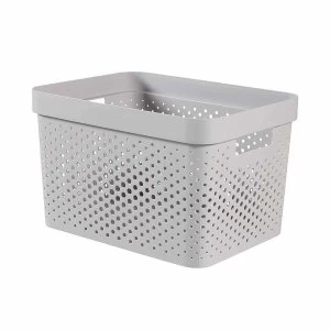 Curver Infinity Recycled Storage Basket 17 Litre, Dark Grey