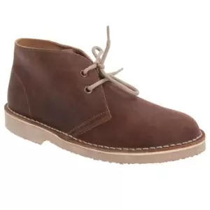 Roamers Childrens Unisex Unlined Distressed Leather Desert Boots (4 UK) (Brown)