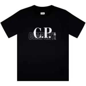CP COMPANY Junior Logo T-Shirt - Black