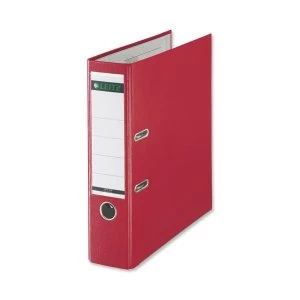 Leitz Lever Arch File Plastic 80mm Spine Foolscap Red Ref 1110-00-25 Pack 10