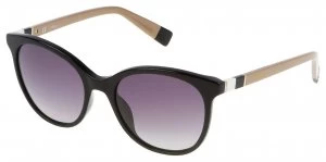 Furla Shiny Black Smoke Purple Lens Sunglasses.