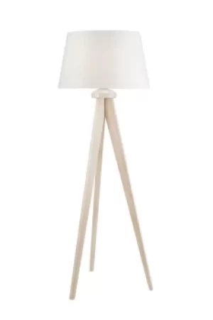 Aida Floor Lamp With Fabric Shade Old White, 1x E27