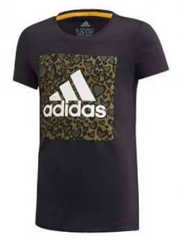 Adidas Girls Aeroready Gfx T-Shirt - Black