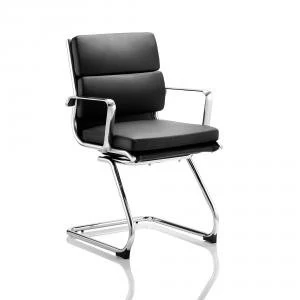 Sonix Savoy Cantilever Chair With Arms Bonded Leather Black Ref