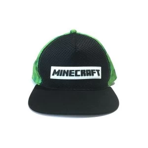 Minecraft - Logo Rubber Badge Snapback Unisex Baseball Cap - Black/Green
