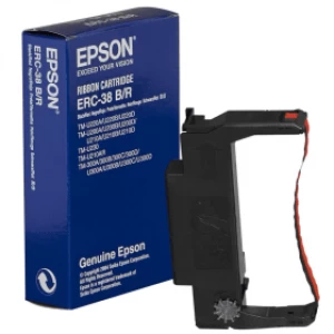 Epson ERC-38B Black And Red Fabric Ink Ribbon Cartridge