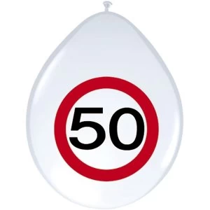 Traffic Sign 50 Balloons (pack Of 8)