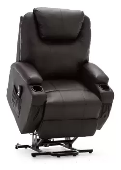 Cinemo brown dual rise leather recliner