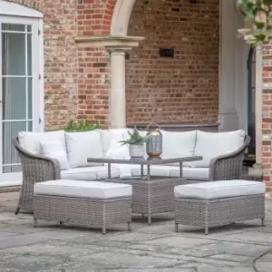 Gallery Outdoor Mileva Square Dining Set With Rising Table Natural