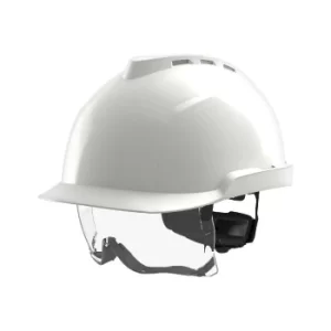 V-Gard 930 Non-vented Safety Helmet with Fas-Trac III Straps and Integrated Eye Protection, White