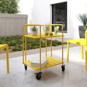 Novogratz Penelope Indoor Outdoor Serving Cart Food Drink Trolley Yellow