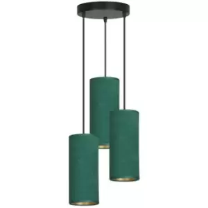 Emibig Bente Black Cluster Pendant Ceiling Light with Green Fabric Shades, 3x E14