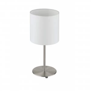 EGLO ES/E27 Table Lamp White Fabric Shade - 31594