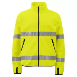 Projob Mens Fleece Hi-Vis Fleece Jacket (XXL) (Yellow/Black)