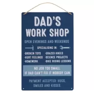 Dad's Workshop Hanging Metal Plaque