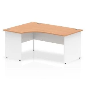 Trexus Desk Crescent Left Hand Panel End 1600x800mm Oak Top White