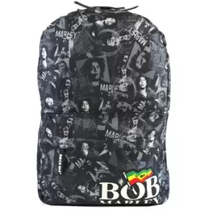 Rock Sax Collage Bob Marley Backpack (One Size) (Black/Grey)