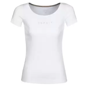 Esprit T-SHIRTS LOGO womens T shirt in White - Sizes XS,M,L,XL