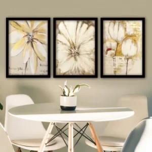 3SC151 Multicolor Decorative Framed Painting (3 Pieces)