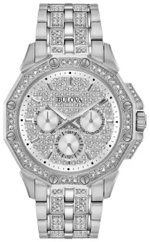 Bulova 96C134 Mens Crystal Octava Silver Crystal Dial Watch