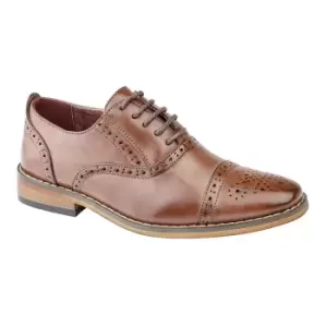 Goor Childrens Boys Capped Lace Oxford Brogue Shoes (1 UK) (Mid Brown)