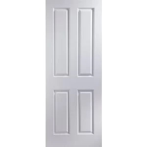 4 Panel Primed Woodgrain Internal Door H2040mm W726mm