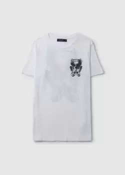 Religion Mens Butterfly Skull T-Shirt In White