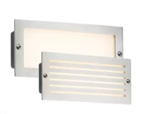 KnightsBridge 230V IP54 5W White LED Recessed Brick Light - Brushed Steel Fascia