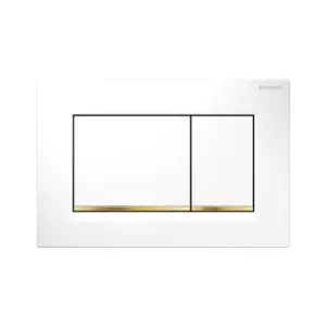 Geberit - Sigma30 Dual Flush Plate - Polished White/Gold