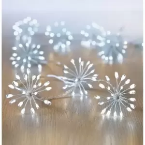 Starburst 600 White Cluster LED String Lights With Clear & Silver Cable