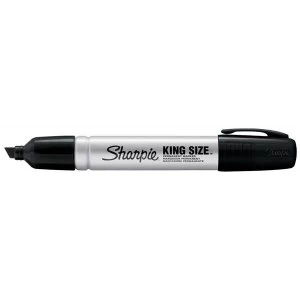 Sharpie KING SIZE Metal Permanent Marker Black with Medium Chisel Tip 6.2mm Line Pack of 12