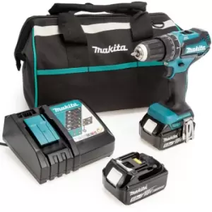 DHP485 18V lxt Brushless Combi Drill, Toolbag, Charger (2 x 5.0Ah Batteries) 00053 - Makita