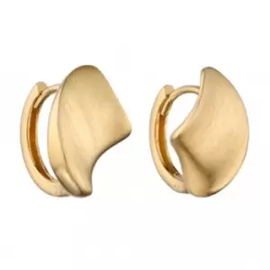 Concave Organic Huggie Hoop Yellow Gold Hoop Earrings GE2391