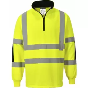 B308YERS - sz S Xenon Rugby Shirt Hi Vis - Yellow - Yellow - Portwest
