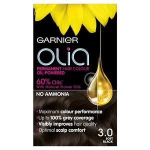 Garnier Olia 3.0 Soft Black Permanent Hair Dye Black
