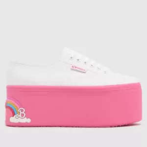 Superga 2802 barbie rainbow trainers in white & pink
