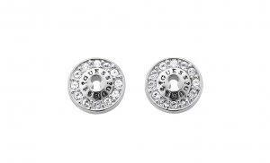 Guess All Locked Up Swarovski Crystals Silver Stud Earrings