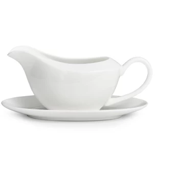 Hotel Collection Gravy Boat & Stand - White