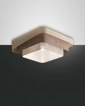 Camargue Cylindrical Ceiling Light Shades Of Beige Glass, E27