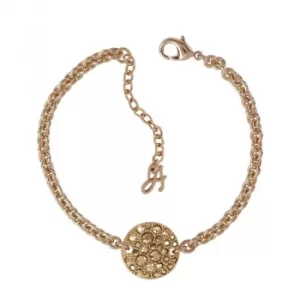 Ladies Adore Rose Gold Plated Small Metallic Pave Disc Bracelet