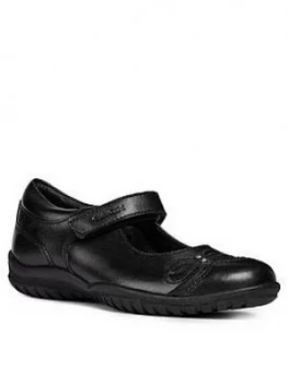 Geox Girls Shadow School Shoe, Black, Size 8.5 Younger
