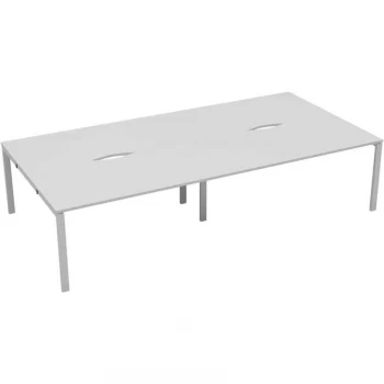 2 Person Double Bench Desk 1600X800MM Each - White/White