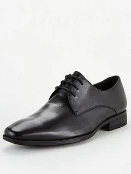 OFFICE Macro Lace Up Derby Shoes - Black Leather, Size 10, Men