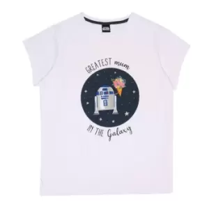 Star Wars Womens/Ladies Greatest Mum In The Galaxy R2-D2 Pyjama Set (L) (White/Black)